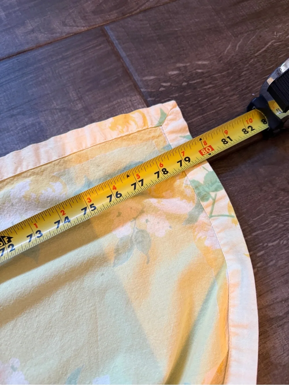 Vintage 1990’s- Yellow Fruit Print Rectangular Tablecloth